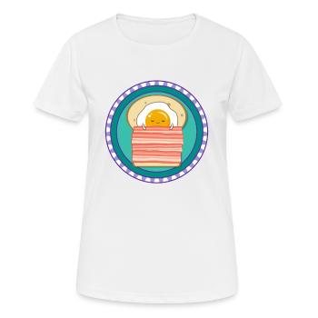 BED AND BREAKFAST Toast Spiegelei Schinken Humor - Frauen T-Shirt atmungsaktiv - Weiß - Vorne - AI Model Female 172 dark (172cm)