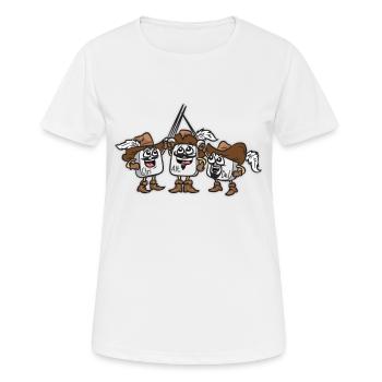 3 Musketiere Strg Alt Ent Lustiger Cartoon - Frauen T-Shirt atmungsaktiv - Weiß - Vorne - AI Model Female 172 dark (172cm)