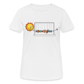 Kinder Sonne Planet Planeten Newton Pendel Pluto - Frauen T-Shirt atmungsaktiv - Weiß - Vorne - AI Model Female 172 dark (172cm)