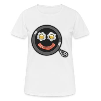 Plat de bacon aux œufs frits - T-shirt respirant Femme - blanc - Devant - AI Model Female 172 dark (172cm)