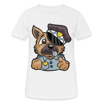 Polizeihund Polizei Hund Englischer Polizist Bobby - Frauen T-Shirt atmungsaktiv - Weiß - Vorne - AI Model Female 172 dark (172cm)