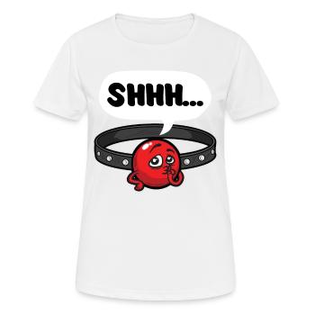 BALL GAG HUMOUR Funny gag BDSM blague kinky - T-shirt respirant Femme - blanc - Devant - AI Model Female 172 dark (172cm)