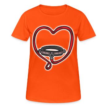 Slave collar leash collar BDSM bondage love - Women's Breathable T-Shirt - neon orange - Front - AI Model Female 172 dark (172cm)