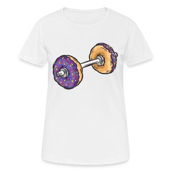 Donut dumbbell - Women's Breathable T-Shirt - white - Front - AI Model Female 172 dark (172cm)