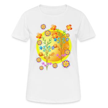 Fleurs en bouquet. - T-shirt respirant Femme - blanc - Devant - AI Model Female 172 dark (172cm)