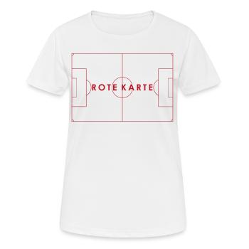 ROTE KARTE outline Fußball Statement - Frauen T-Shirt atmungsaktiv - Weiß - Vorne - AI Model Female 172 dark (172cm)