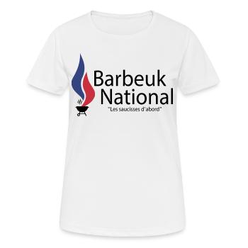 BARBEUK NATIONAL - T-shirt respirant Femme - blanc - Devant - AI Model Female 172 dark (172cm)