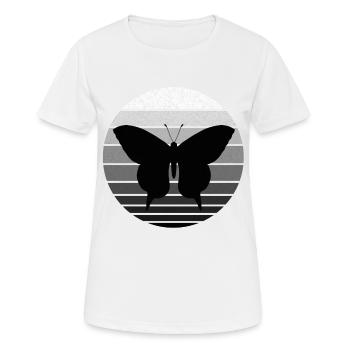 Shirt mit Retro Vintage Schmetterling Sommer - Frauen T-Shirt atmungsaktiv - Weiß - Vorne - AI Model Female 172 dark (172cm)