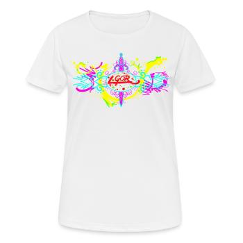 L.Gor Dolch Farbklecks - Frauen T-Shirt atmungsaktiv - Weiß - Vorne - AI Model Female 172 dark (172cm)
