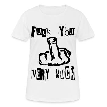 fuck you - Women's Breathable T-Shirt - white - Front - AI Model Female 172 dark (172cm)