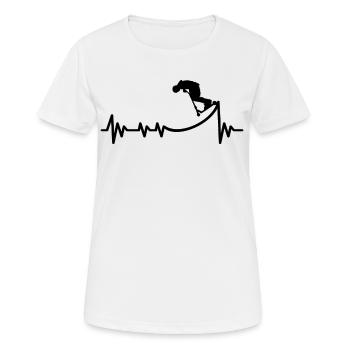 Trottinette cascadeurs battements de cœur - T-shirt respirant Femme - blanc - Devant - AI Model Female 172 dark (172cm)