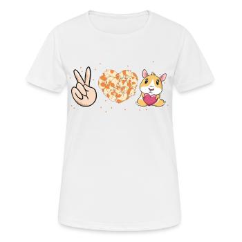 Peace Love guinea pigs guinea pigs guinea pig - Women's Breathable T-Shirt - white - Front - AI Model Female 172 dark (172cm)