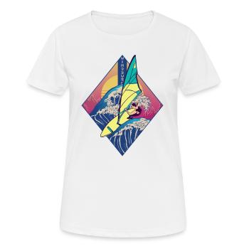 Planche à voile planche à voile Planche à voile Vaporwave - T-shirt respirant Femme - blanc - Devant - AI Model Female 172 dark (172cm)