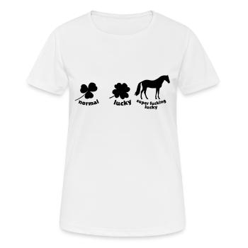 Horse Riding Horses Girls Horse Rider Riding - Women's Breathable T-Shirt - white - Front - AI Model Female 172 dark (172cm)