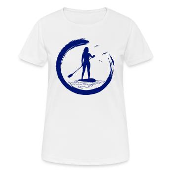 SUP paddleboarding Stand Up Paddle Damen supboard - Frauen T-Shirt atmungsaktiv - Weiß - Vorne - AI Model Female 172 dark (172cm)