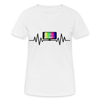 TV streaming cardio-battements tv séries Movie Internet - T-shirt respirant Femme - blanc - Devant - AI Model Female 172 dark (172cm)