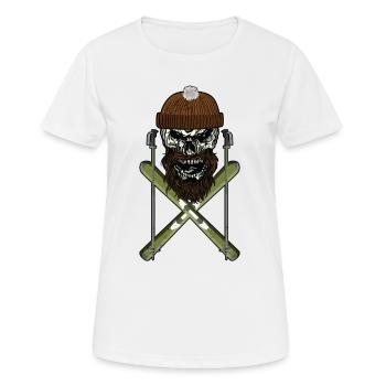 Ski skiing Skiing Skiing Skull Skier - Women's Breathable T-Shirt - white - Front - AI Model Female 172 dark (172cm)