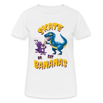 Skateboard Skater Skater Rampe Dinosaure Chat - T-shirt respirant Femme - blanc - Devant - AI Model Female 172 dark (172cm)