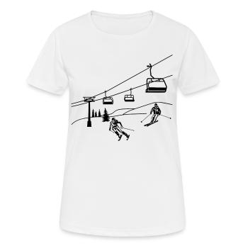 Ski Remontées mécaniques Ski Ski Skis - T-shirt respirant Femme - blanc - Devant - AI Model Female 172 dark (172cm)