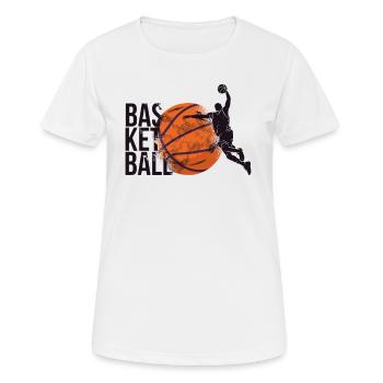 Basketteur Basketteur Basketteur Ballons de Basket-ball - T-shirt respirant Femme - blanc - Devant - AI Model Female 172 dark (172cm)