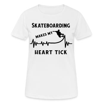 Skateboard Skater Ramp Patinage Heartbeat - T-shirt respirant Femme - blanc - Devant - AI Model Female 172 dark (172cm)