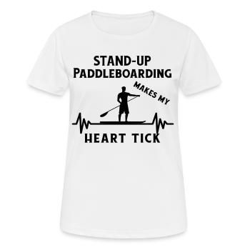SUP paddle paddle Stand Up Paddle Surf - T-shirt respirant Femme - blanc - Devant - AI Model Female 172 dark (172cm)