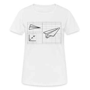Paper Airplane Pilot Math Teacher Engineer - Women's Breathable T-Shirt - white - Front - AI Model Female 172 dark (172cm)