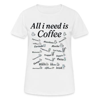 Kaffee Sammlung Kaffeetrinker Kaffeeliebhaber - Frauen T-Shirt atmungsaktiv - Weiß - Vorne - AI Model Female 172 dark (172cm)