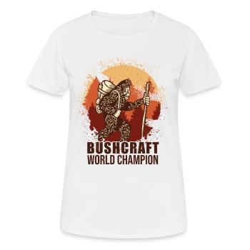 Bushcrafter Survival Outdoor-Camping - Frauen T-Shirt atmungsaktiv - Weiß - Vorne - AI Model Female 172 dark (172cm)