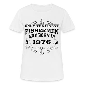 Pêcheur né en 1976 anniversaire - T-shirt respirant Femme - blanc - Devant - AI Model Female 172 dark (172cm)