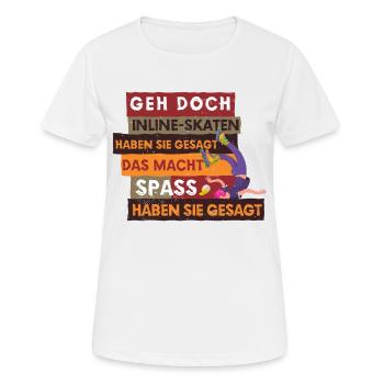Inline-Skating Rollerskates Inline-Skater - Frauen T-Shirt atmungsaktiv - Weiß - Vorne - AI Model Female 172 dark (172cm)