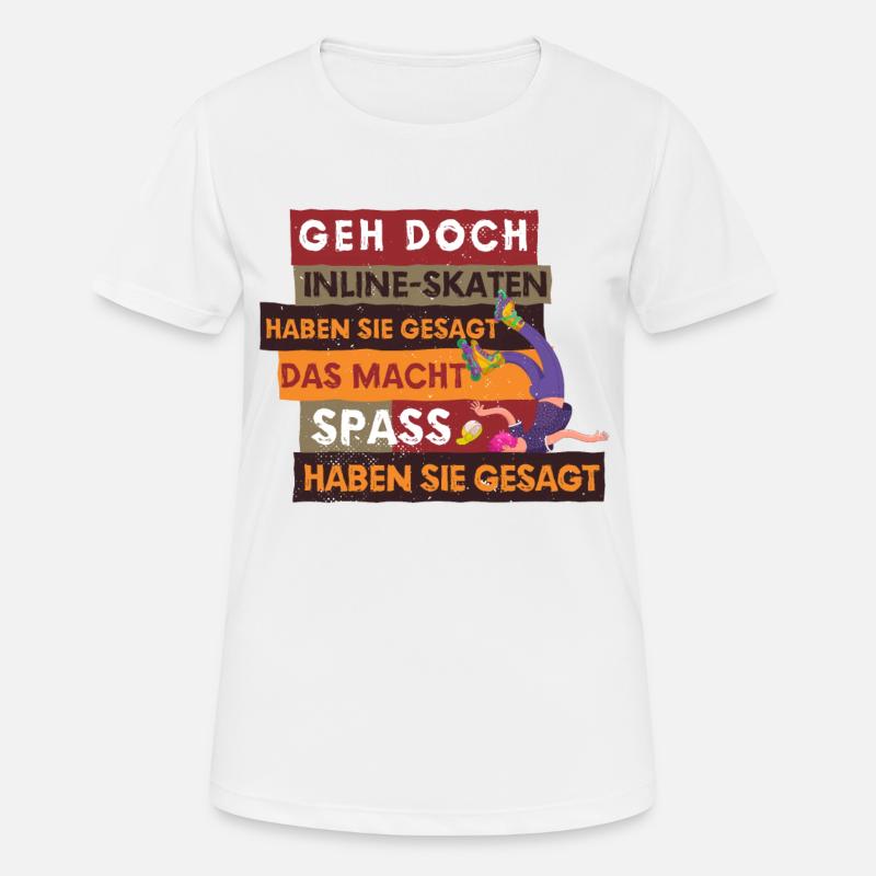 Inline-Skating Rollerskates Inline-Skater - Frauen T-Shirt atmungsaktiv - Weiß