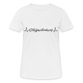 Motorenwärter Herzschlag Schiffsmechanikerin - Frauen T-Shirt atmungsaktiv - Weiß - Vorne - AI Model Female 172 dark (172cm)