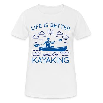 KAYAKS CANOË RAFTING PÉDALO Kayak KAYAK KAYAK KAYAK - T-shirt respirant Femme - blanc - Devant - AI Model Female 172 dark (172cm)