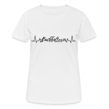 Buchhaltung Herzschlag Buchhalterin - Frauen T-Shirt atmungsaktiv - Weiß - Vorne - AI Model Female 172 dark (172cm)