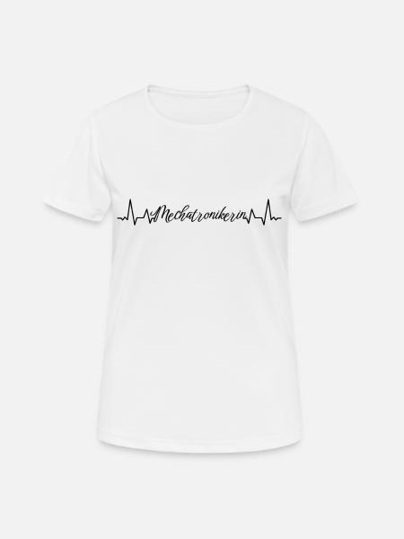 Kfz-Mechaniker Herzschlag KFZ-Mechatronikerin - Frauen T-Shirt atmungsaktiv - Weiß