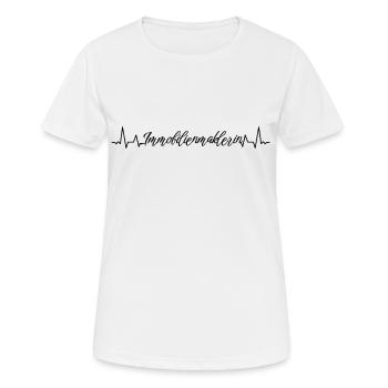 Makler Herzschlag Immobilienmaklerin - Frauen T-Shirt atmungsaktiv - Weiß - Vorne - AI Model Female 172 dark (172cm)
