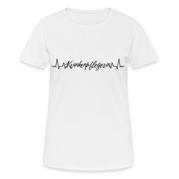 Pflegekraft Herzschlag Krankenpflegerin - Frauen T-Shirt atmungsaktiv - Weiß - Vorne - AI Model Female 172 dark (172cm)