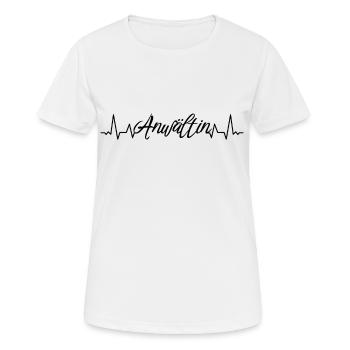 Rechtsanwalt Herzschlag Anwältin - Frauen T-Shirt atmungsaktiv - Weiß - Vorne - AI Model Female 172 dark (172cm)