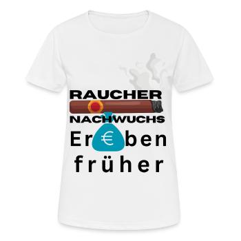 Raucher Nachwuchs erben früher - Frauen T-Shirt atmungsaktiv - Weiß - Vorne - AI Model Female 172 dark (172cm)