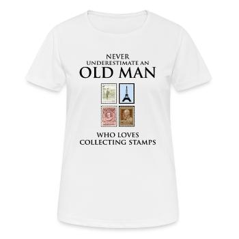 Stamp Collecting Collector Dad Grandpa Fathers Day - Women's Breathable T-Shirt - white - Front - AI Model Female 172 dark (172cm)