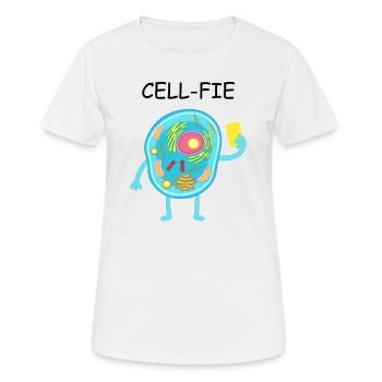 Science Sayings Funny Jokes Teacher Cell-fie Gift - Women's Breathable T-Shirt - white - Front - AI Model Female 172 dark (172cm)