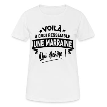 une marraine qui déchire,cadeau,citation - T-shirt respirant Femme - blanc - Devant - AI Model Female 172 dark (172cm)