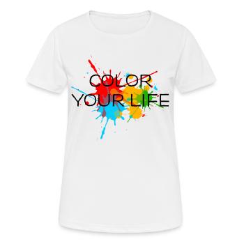 Ink, Paint, Color your life, Splashes, Splatter, - Women's Breathable T-Shirt - white - Front - AI Model Female 172 dark (172cm)