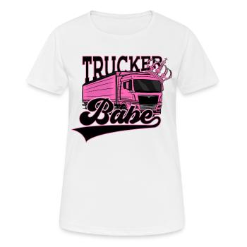 TRUCKER BABE TRUCK DRIVER - Women's Breathable T-Shirt - white - Front - AI Model Female 172 dark (172cm)