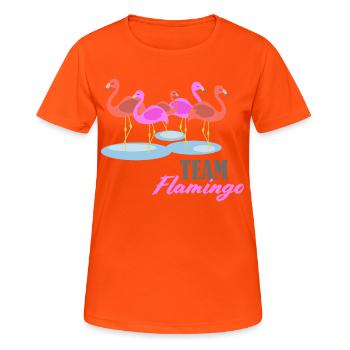 Flamingo Team Group Swarm - Women's Breathable T-Shirt - neon orange - Front - AI Model Female 172 dark (172cm)