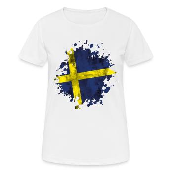 Drapeau suède suède - T-shirt respirant Femme - blanc - Devant - AI Model Female 172 dark (172cm)