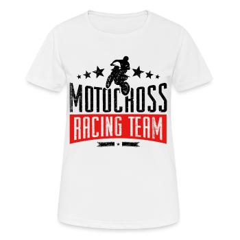 Motocross Racing Team - T-shirt respirant Femme - blanc - Devant - AI Model Female 172 dark (172cm)