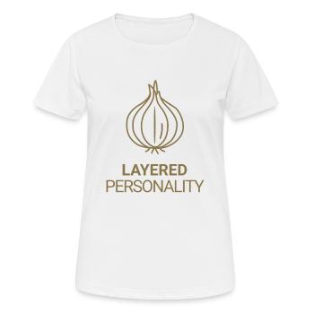Personnalité stratifiée - T-shirt respirant Femme - blanc - Devant - AI Model Female 172 dark (172cm)