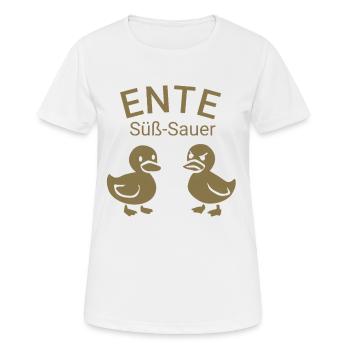 Ente süß-sauer - Frauen T-Shirt atmungsaktiv - Weiß - Vorne - AI Model Female 172 dark (172cm)